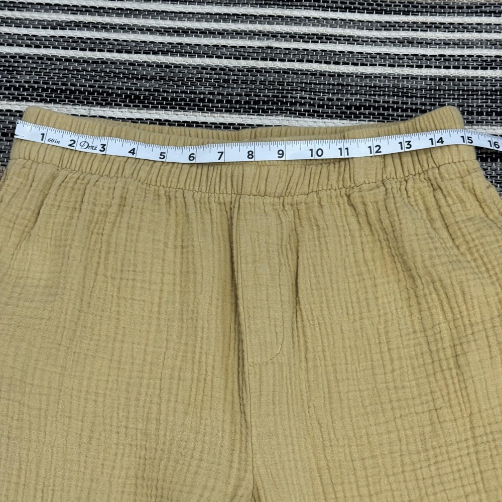 Madewell Pants Women's Medium Yellow Cotton Gauze Pull On Relaxed Cropped SU21 - Picture 10 of 15